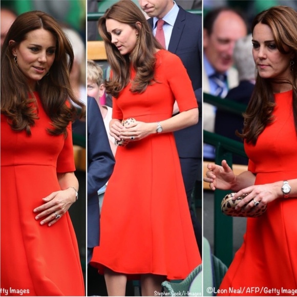 L. K. Bennett Red Cayla Midi Dress Size 10 - Picture 4 of 16